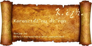 Keresztény Áron névjegykártya